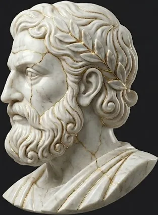Marble bust of Solon weighing a balance scale